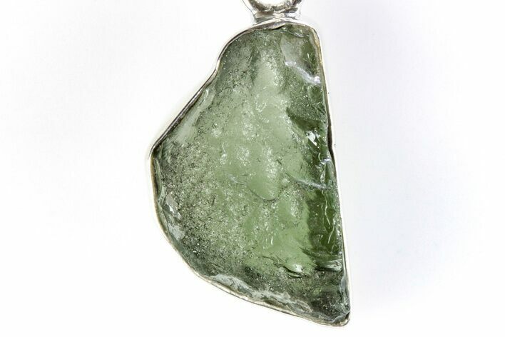 Green Moldavite Tektite Pendant ( g) - Czech Republic #256906
